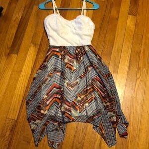 AUW Multi-Colored Dress. (top is cream colored)